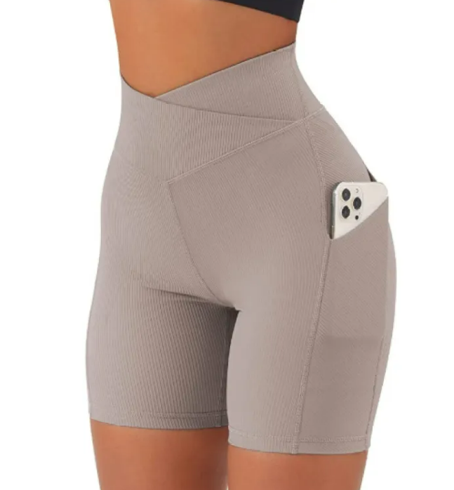 Ladies' Cross Waist Yoga Shorts