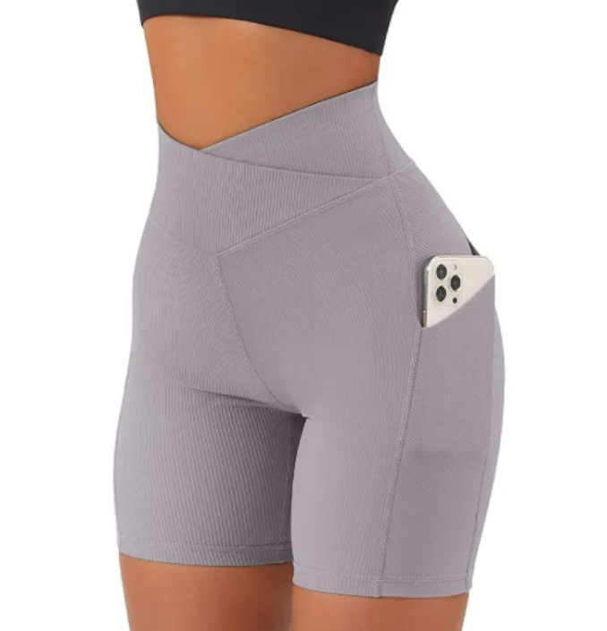 Ladies' Cross Waist Yoga Shorts