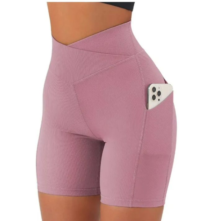 Ladies' Cross Waist Yoga Shorts
