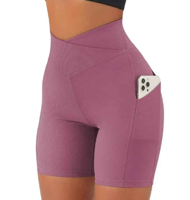 Ladies' Cross Waist Yoga Shorts